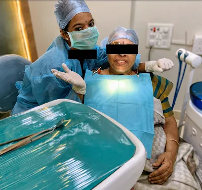 Patient receiving advanced laser treatment at CTOMATODONT Dental Clinic